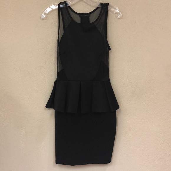 Cameo womans black & mesh plenium dress size small - Picture 1 of 8